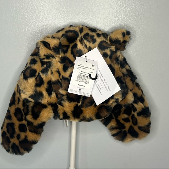 UGG KIDS FAUX FUR TRAPPER W EARS NATURAL SPOTTY 4-6yrs - Picture 3 of 6